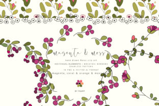 Colorful Hand-Draw Flowers Clipart for Creative Projects