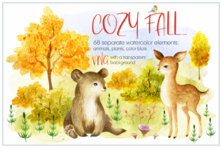 Cozy Fall: Watercolor Animals and Plants – A Creative Resource for Makers and Designers