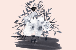 Elegant Gray White Rose Bouquet Clipart: Elevating Creative Projects with Handcrafted Floral Design
