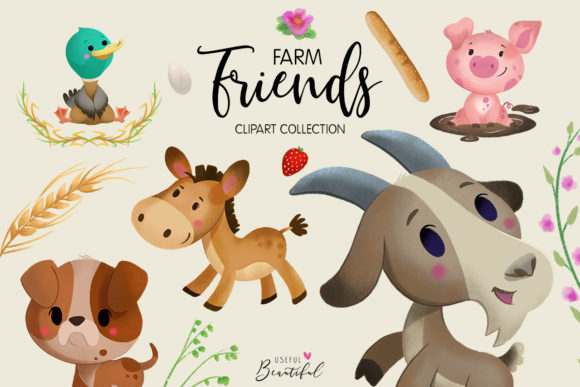 Evaluating Farm Friends Clipart Collection 01 for Creative Projects