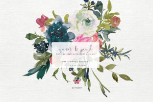 Hand Painted Watercolor Peony Bouquet: A Fresh Floral Design Asset