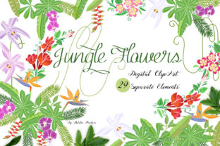 Jungle Clipart with Flowers: A Versatile Design Resource for Creative Professionals