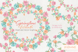 Springtime 01 Wreath Flower Clipart: A Versatile Design Resource for Creative Projects