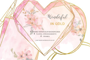 Watercolor Blush Gold Geometric Frames