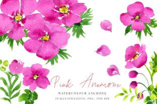 Watercolour Pink Anemones: A Versatile Design Asset for Creative Projects
